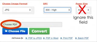 I like this site,  www.convert-my-image.com. Just select “300 dpi” and upload the PDF you’ve just created. You can ignore ‘Paper size’,  the last field.