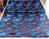 Black Silk Brocade Fabric